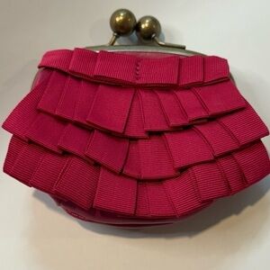 Vera Wang Bright Pink Ruffle Coin Purse